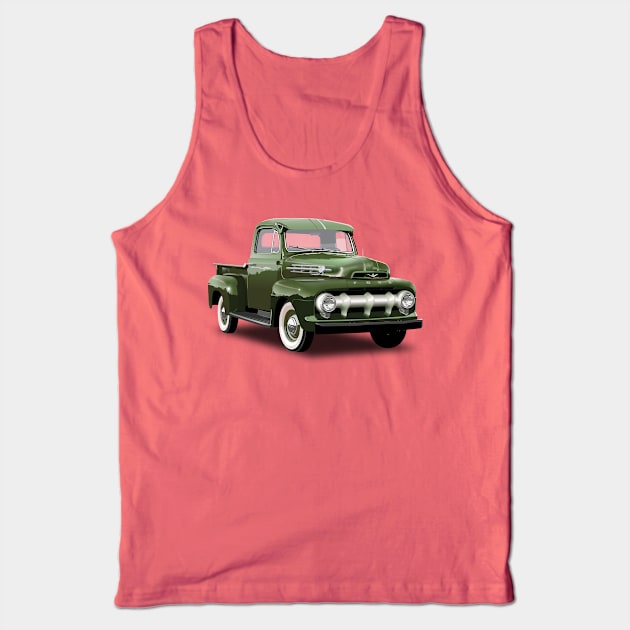 1952 Ford F100 Pickup Truck Green Tank Top by TheStuffInBetween